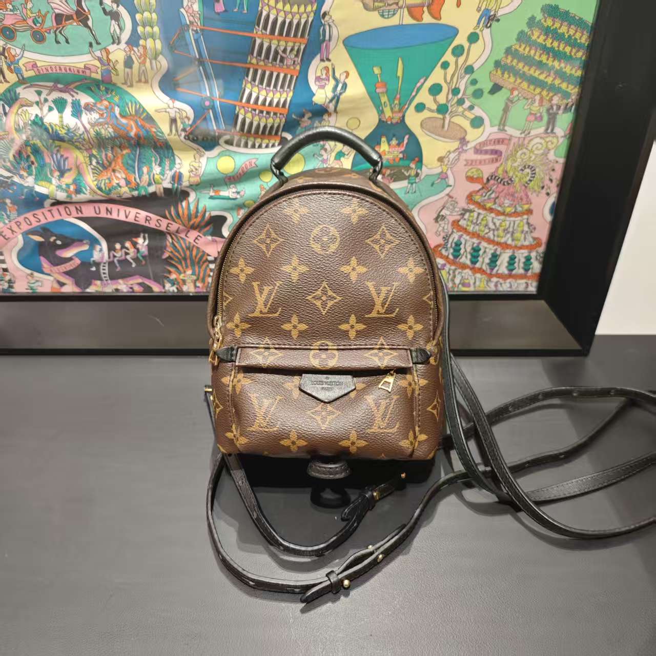 95新 LouisVuitton/路易威登 lv老花双肩mini包