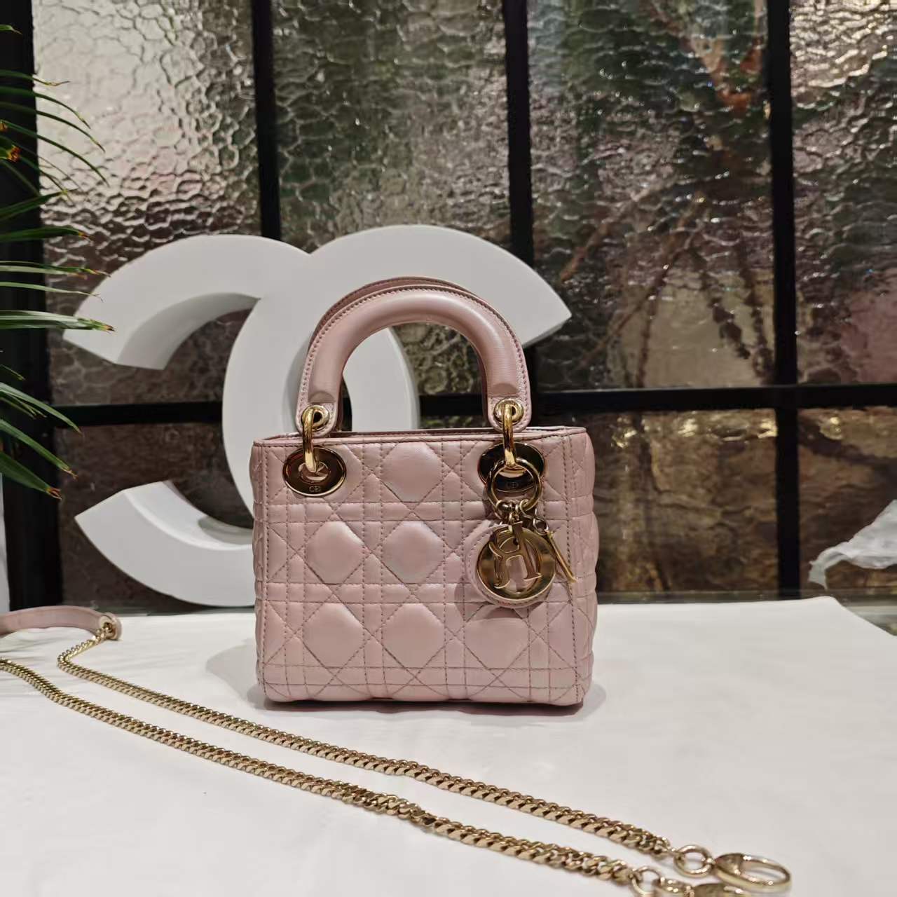 95新 DIOR/迪奥 Dior三格粉色戴妃